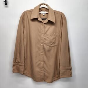 & Other Stories + Stockholm Atelier 100% Wool Tan Button down Shirt Women's 2